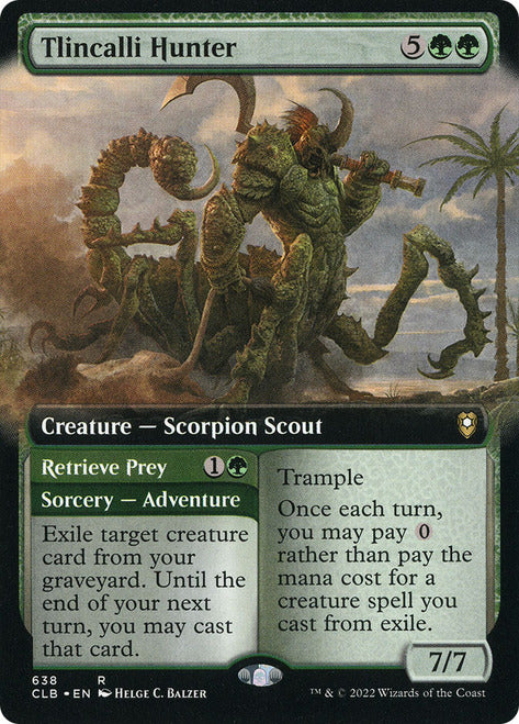 Tlincalli Hunter // Retrieve Prey (Extended Art) [Commander Legends: Battle for Baldur's Gate] | Webway Games