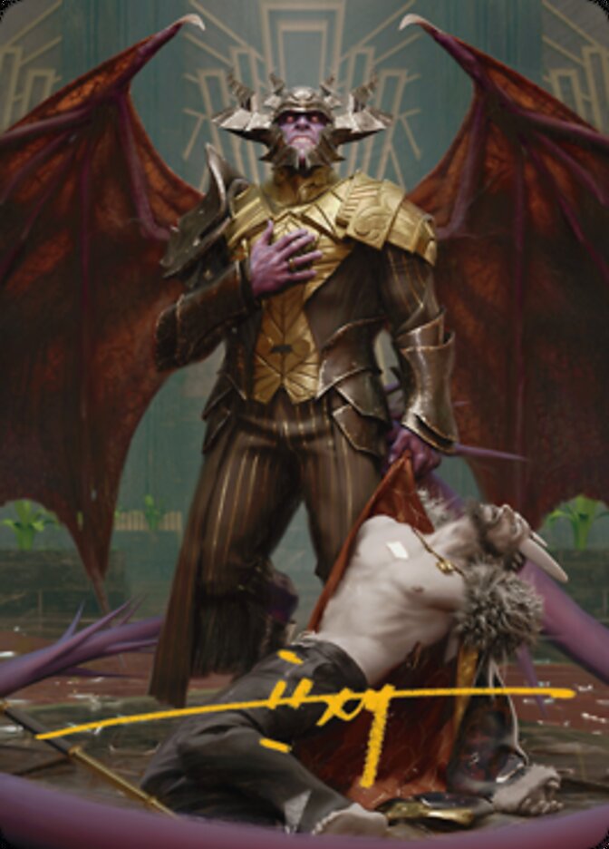 Ob Nixilis, the Adversary 1 Art Card (Gold-Stamped Signature) [Streets of New Capenna Art Series] | Webway Games
