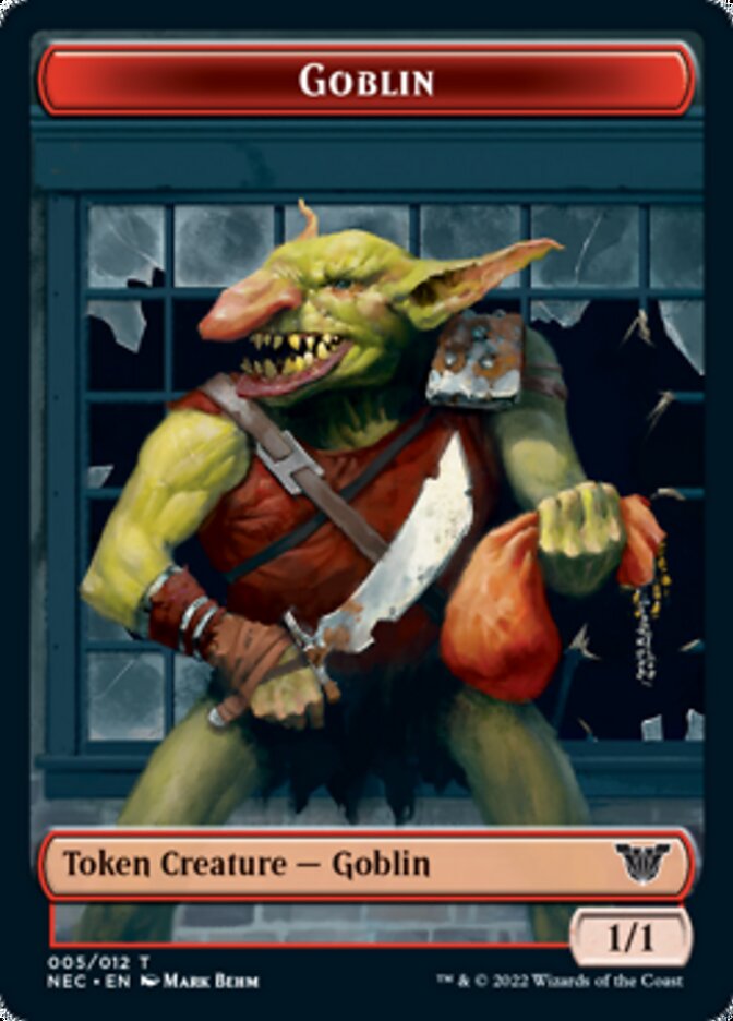 Smoke Blessing // Goblin Double-sided Token [Kamigawa: Neon Dynasty Commander Tokens] | Webway Games