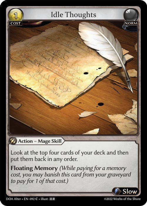 Idle Thoughts (092) [Dawn of Ashes: Alter Edition] | Webway Games