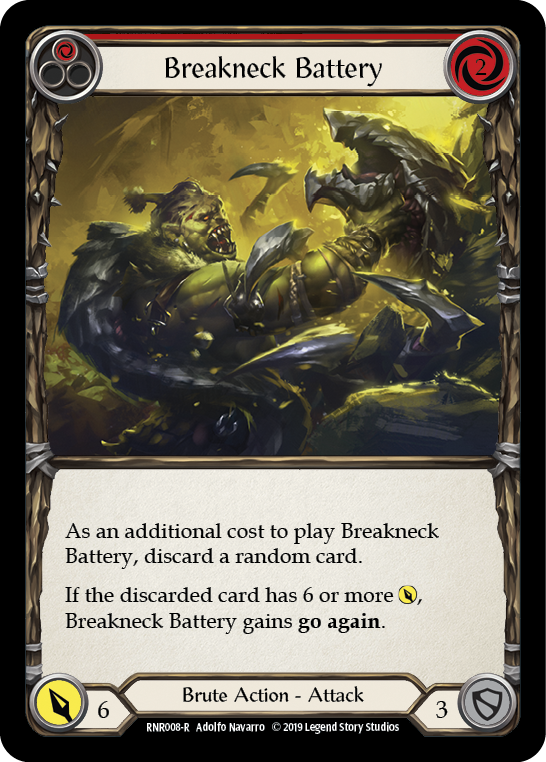 Breakneck Battery (Red) [RNR008-R] (Rhinar Hero Deck)  1st Edition Normal | Webway Games