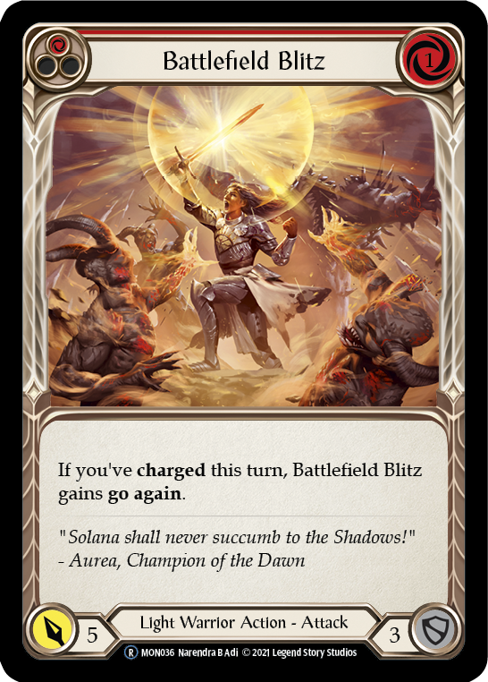 Battlefield Blitz (Red) (Rainbow Foil) [U-MON036-RF] Unlimited Rainbow Foil | Webway Games