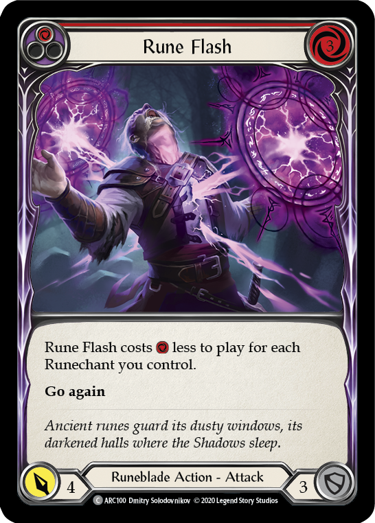 Rune Flash (Red) [ARC100] Unlimited Rainbow Foil | Webway Games