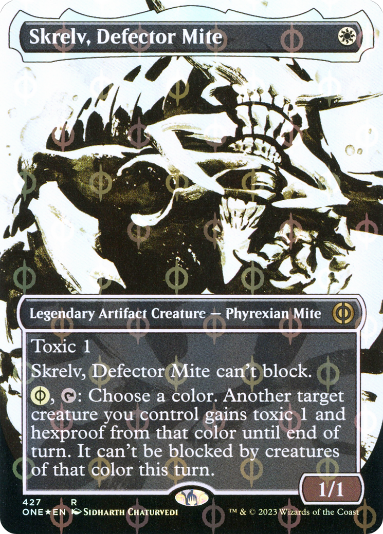Skrelv, Defector Mite (Borderless Ichor Step-and-Compleat Foil) [Phyrexia: All Will Be One] | Webway Games