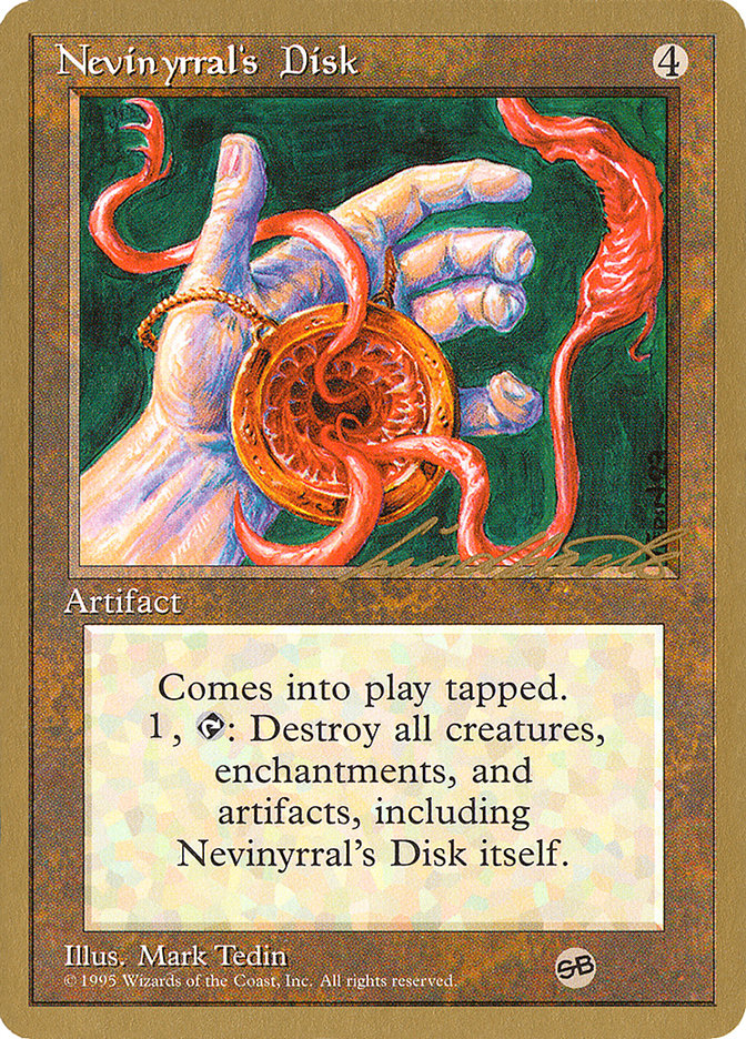 Nevinyrral's Disk (Leon Lindback) (SB) [Pro Tour Collector Set] | Webway Games