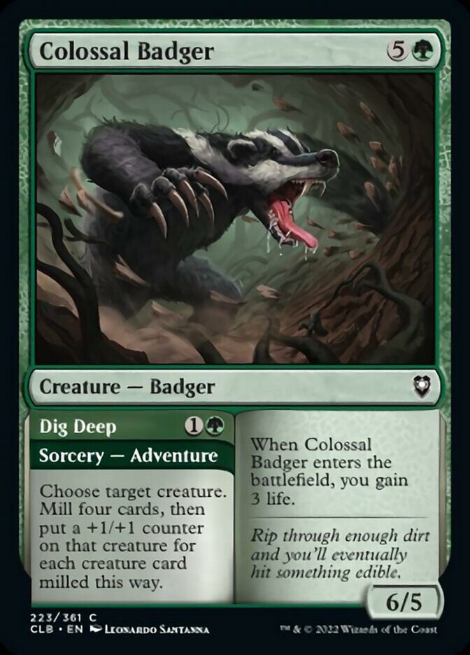 Colossal Badger // Dig Deep [Commander Legends: Battle for Baldur's Gate] | Webway Games