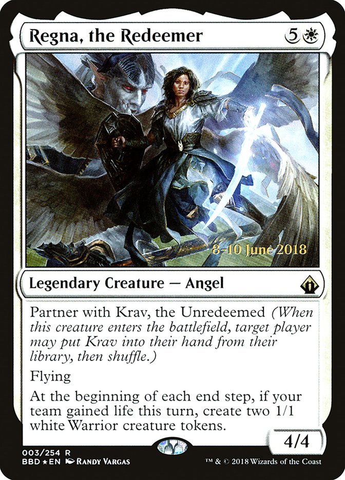 Regna, the Redeemer  (Prerelease) [Battlebond Prerelease Promos] | Webway Games
