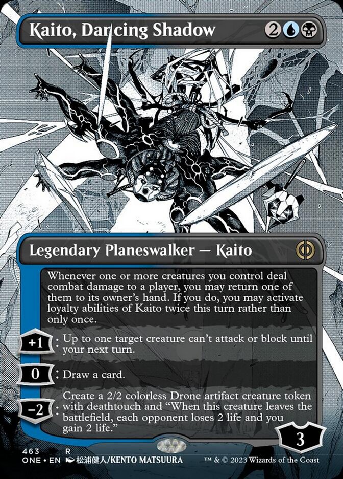 Kaito, Dancing Shadow (Borderless Manga Step-and-Compleat Foil) [Phyrexia: All Will Be One] | Webway Games