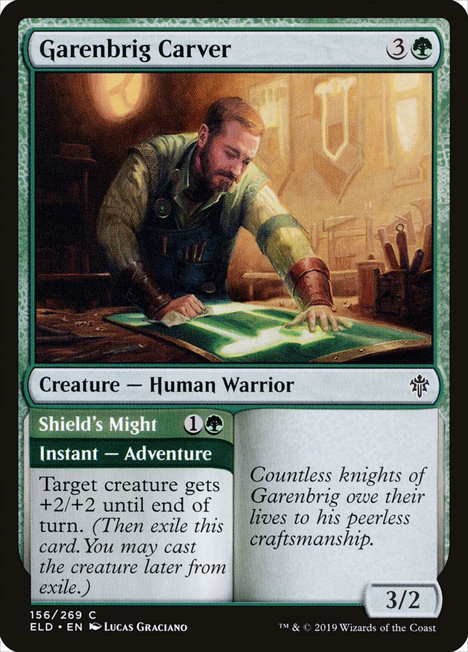 Garenbrig Carver // Shield's Might [Throne of Eldraine] | Webway Games