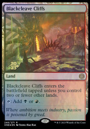 Blackcleave Cliffs [Phyrexia: All Will Be One Prerelease Promos] | Webway Games