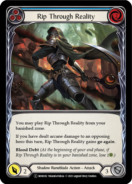 Rip Through Reality (Blue) (Rainbow Foil) [U-MON182-RF] Unlimited Rainbow Foil | Webway Games