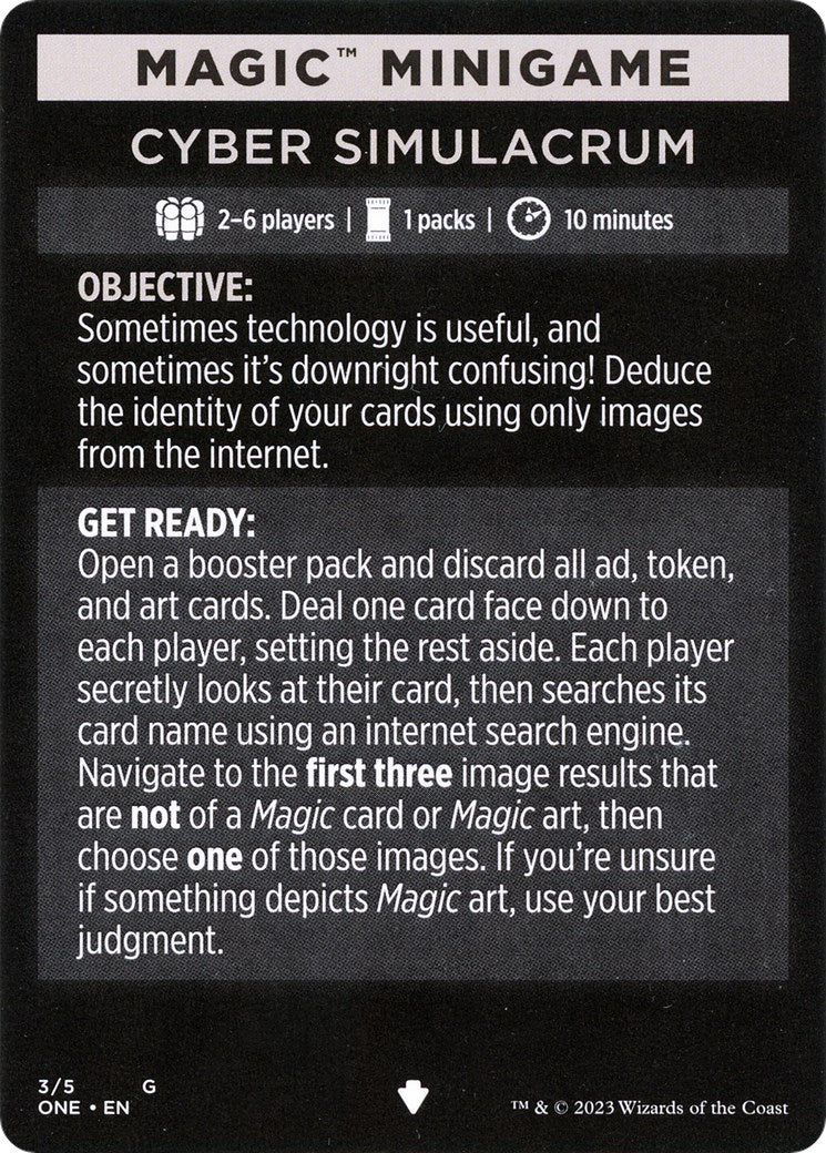 Cyber Simulacrum (Magic Minigame) [Phyrexia: All Will Be One Minigame] | Webway Games