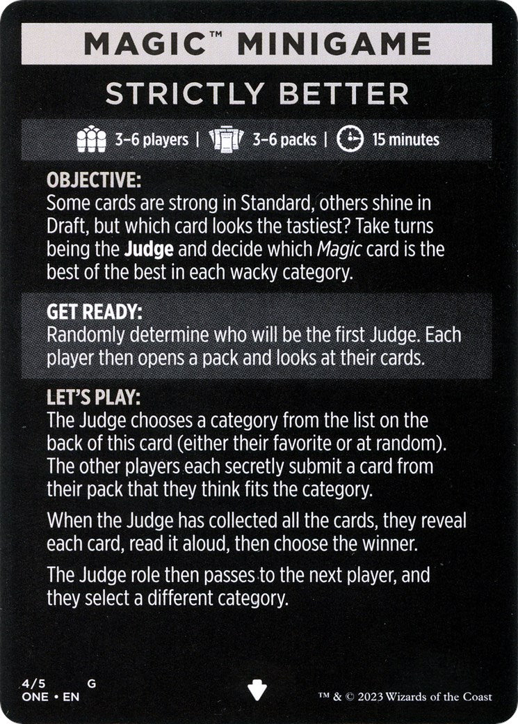Strictly Better (Magic Minigame) [Phyrexia: All Will Be One Minigame] | Webway Games