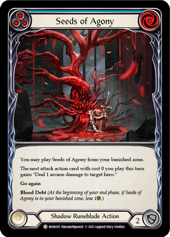 Seeds of Agony (Blue) [MON185] 1st Edition Normal