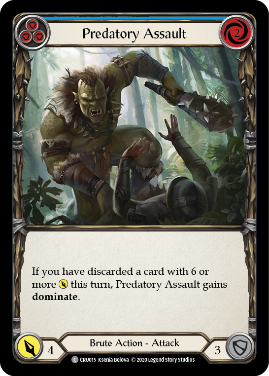 Predatory Assault (Blue) [CRU015] 1st Edition Rainbow Foil | Webway Games