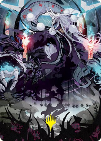 Echo of Death's Wail Art Card (Gold-Stamped Signature) [Kamigawa: Neon Dynasty Art Series] | Webway Games