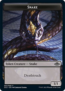 Snake // Zombie Double-sided Token [Commander Collection: Black Tokens] | Webway Games