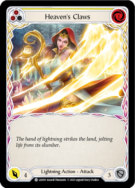 Heaven's Claws (Yellow) [LXI019] (Tales of Aria Lexi Blitz Deck)  1st Edition Normal | Webway Games