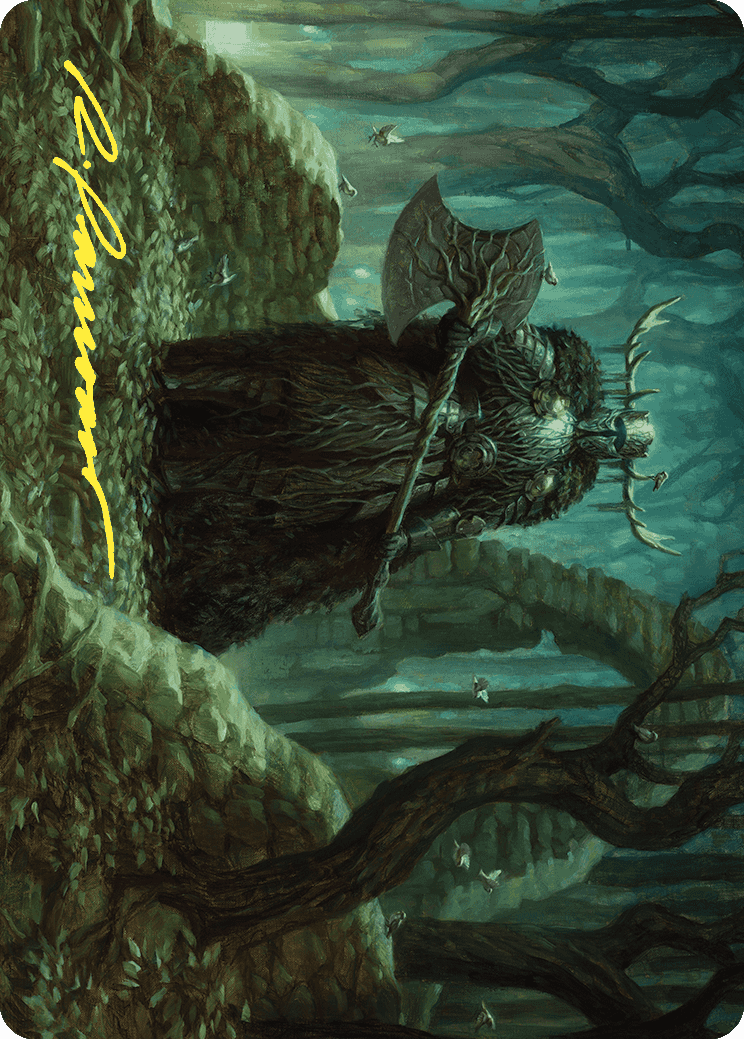 Mosswood Dreadknight Art Card (Gold-Stamped Signature) [Wilds of Eldraine Art Series] | Webway Games