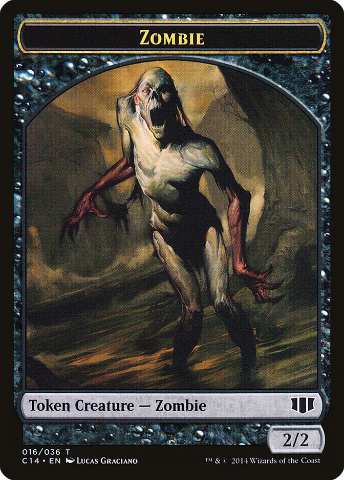 Horror // Zombie (016/036) Double-sided Token [Commander 2014 Tokens] | Webway Games