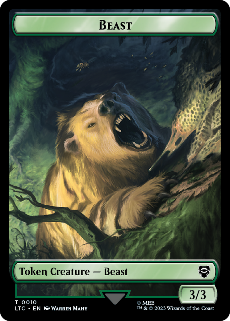 Beast // Treefolk Double Sided Token [The Lord of the Rings: Tales of Middle-Earth Commander Tokens] | Webway Games