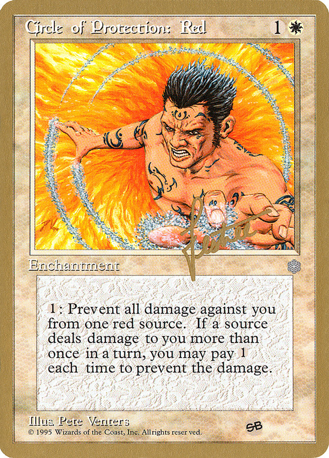 Circle of Protection: Red (Bertrand Lestree) (SB) (ICE) [Pro Tour Collector Set] | Webway Games