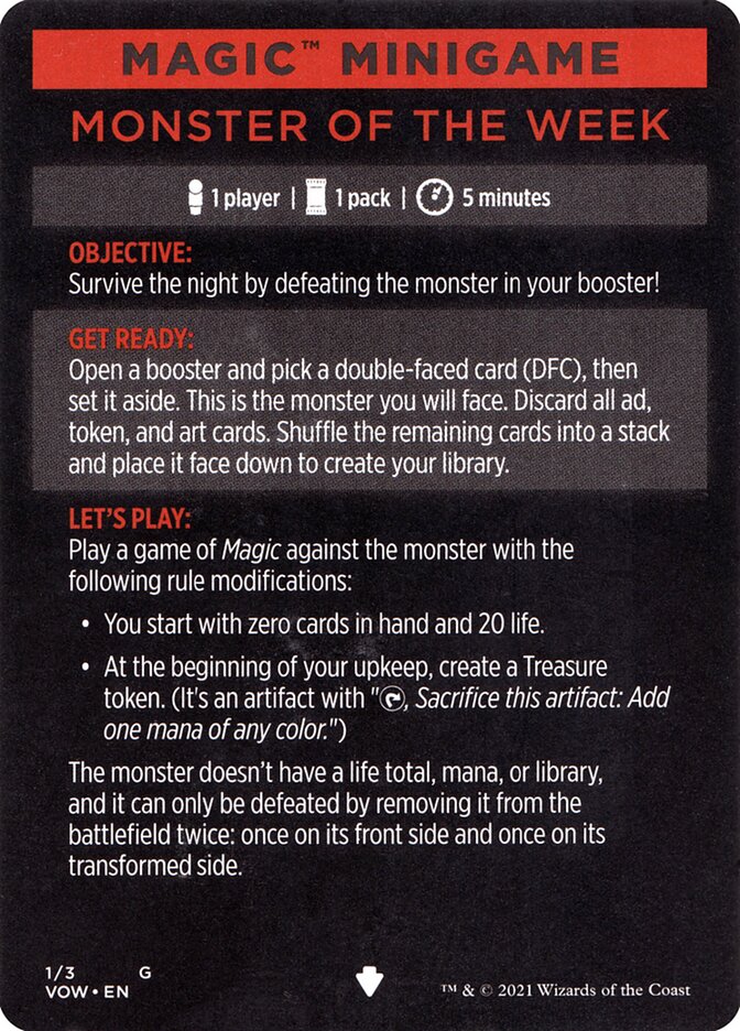 Monster of The Week (Magic Minigame) [Innistrad: Crimson Vow Minigame] | Webway Games