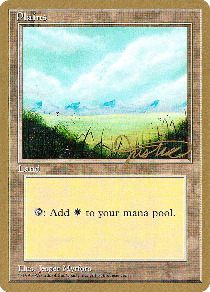 Plains (mj366) (Mark Justice) [Pro Tour Collector Set] | Webway Games