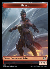 Rebel // Phyrexian Germ Double-Sided Token [Phyrexia: All Will Be One Commander Tokens] | Webway Games