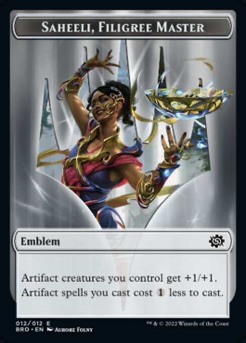 Powerstone // Saheeli, Filigree Master Emblem Double-Sided Token [The Brothers' War Tokens] | Webway Games