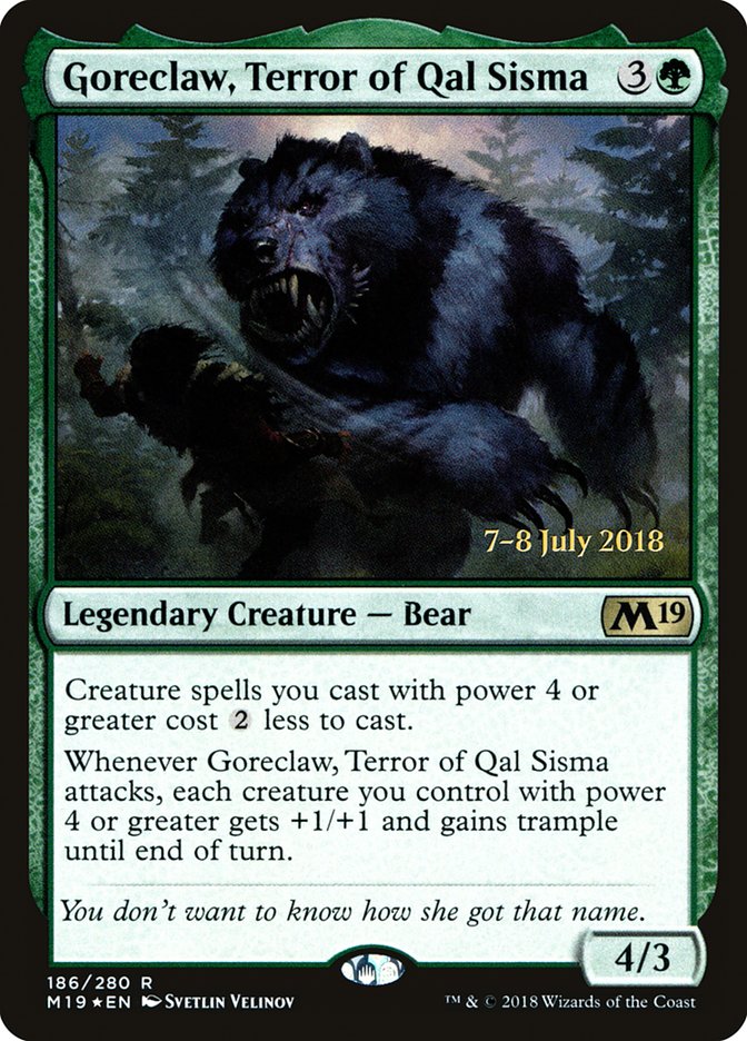Goreclaw, Terror of Qal Sisma  (Prerelease) [Core Set 2019 Prerelease Promos] | Webway Games