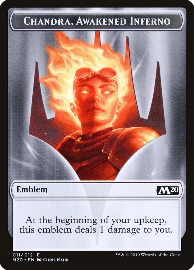 Emblem - Chandra, Awakened Inferno [Core Set 2020 Tokens] | Webway Games
