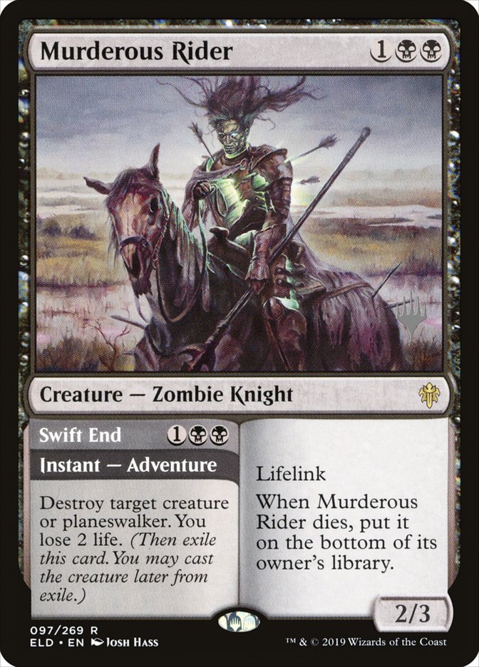 Murderous Rider // Swift End (Promo Pack) [Throne of Eldraine Promos] | Webway Games