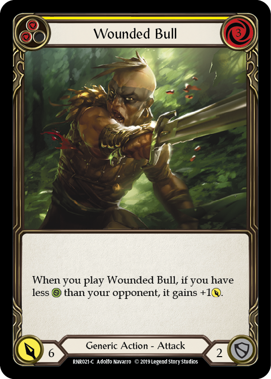 Wounded Bull (Yellow) [RNR021-C] (Rhinar Hero Deck)  1st Edition Normal | Webway Games