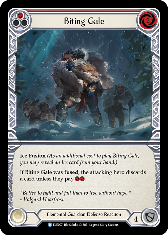 Biting Gale (Red) [ELE007] (Tales of Aria)  1st Edition Rainbow Foil | Webway Games