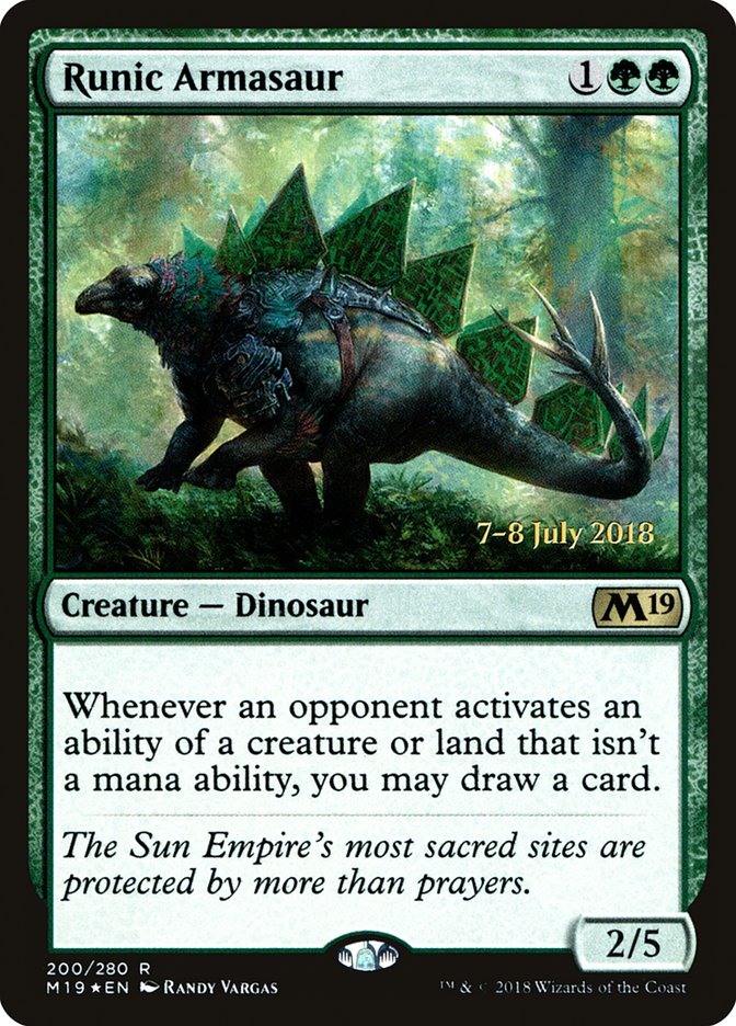 Runic Armasaur  (Prerelease) [Core Set 2019 Prerelease Promos] | Webway Games