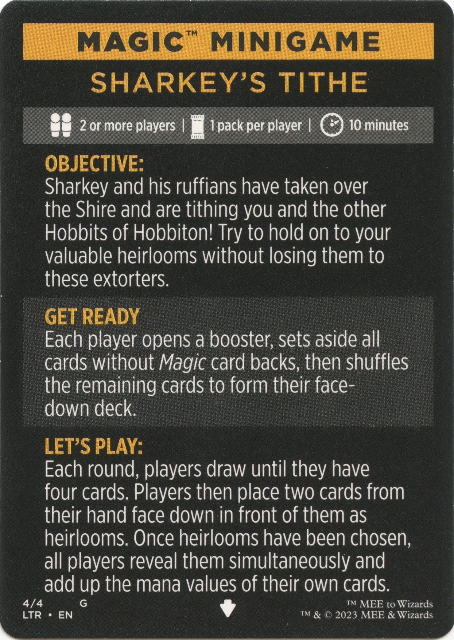 Sharkey's Tithe (Magic Minigame) [The Lord of the Rings: Tales of Middle-Earth Minigame] | Webway Games