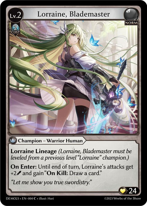 Lorraine, Blademaster (004) [2023 Demo Deck] | Webway Games