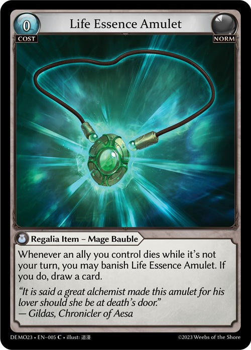 Life Essence Amulet (005) [2023 Demo Deck] | Webway Games