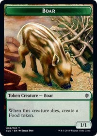 Boar // Food (17) Double-sided Token [Throne of Eldraine Tokens] | Webway Games