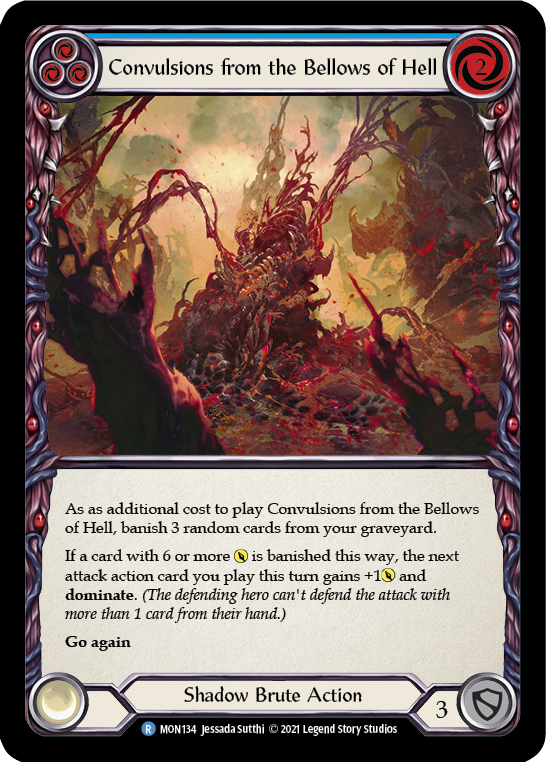 Convulsions from the Bellows of Hell (Blue) (Rainbow Foil) [MON134-RF] 1st Edition Rainbow Foil | Webway Games