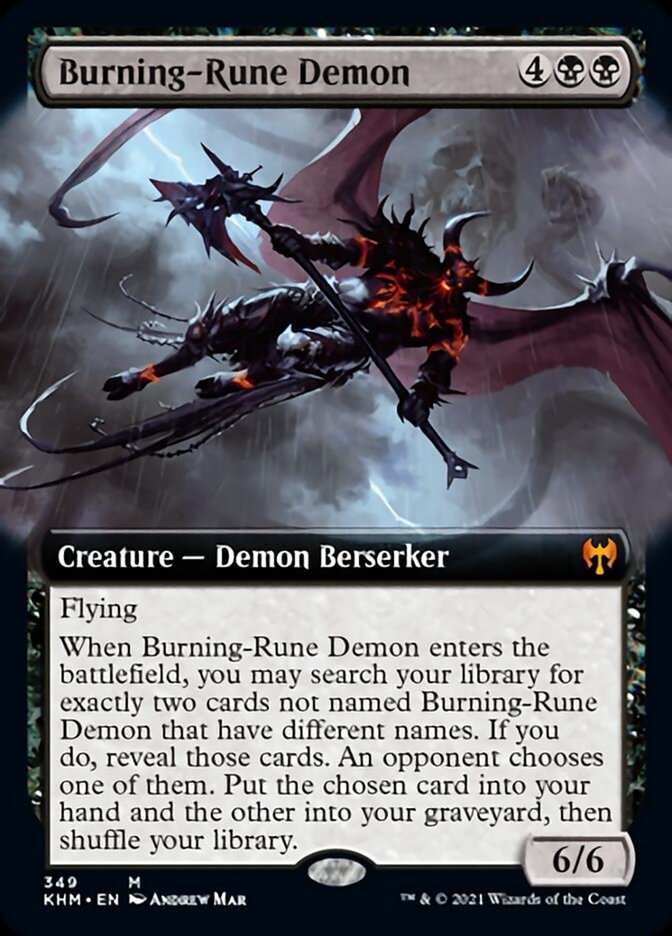 Burning-Rune Demon (Extended Art) [Kaldheim] | Webway Games