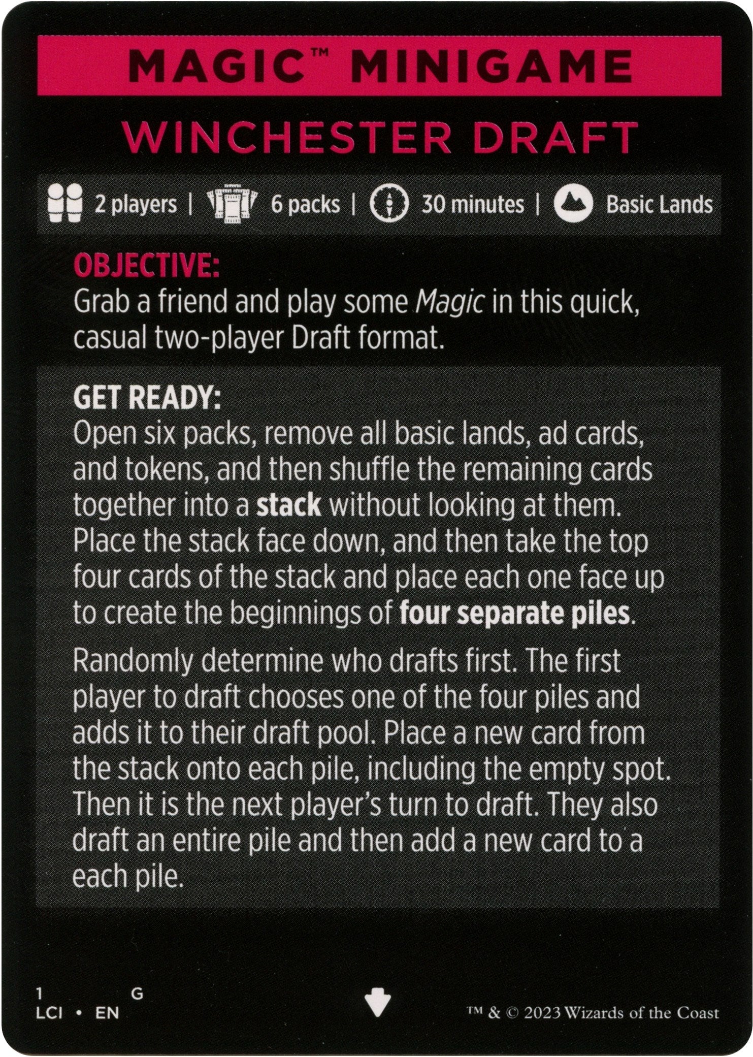Winchester Draft (Magic Minigame) [The Lost Caverns of Ixalan Minigame] | Webway Games