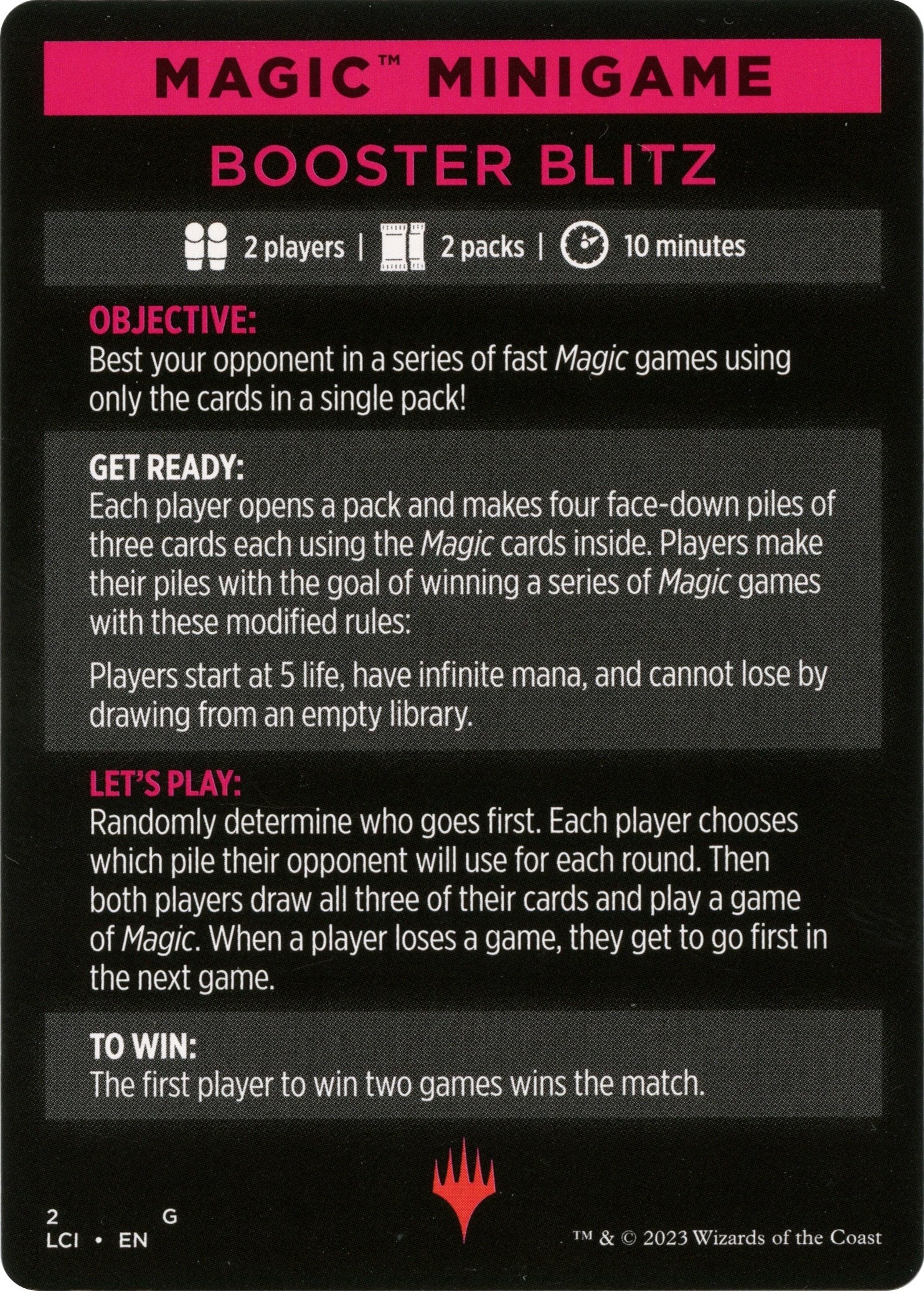 Booster Blitz (Magic Minigame) [The Lost Caverns of Ixalan Minigame] | Webway Games