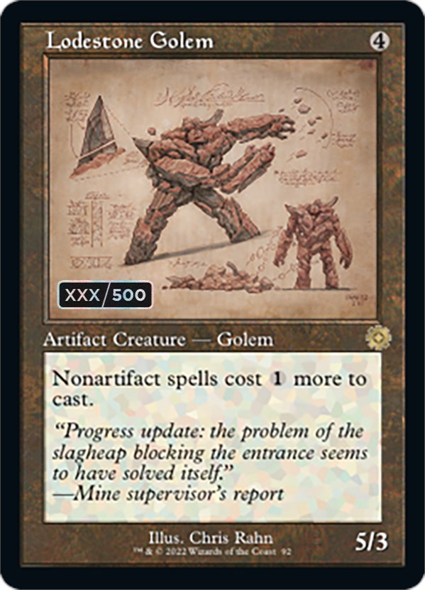 Lodestone Golem (Retro Schematic) (Serial Numbered) [The Brothers' War Retro Artifacts] | Webway Games