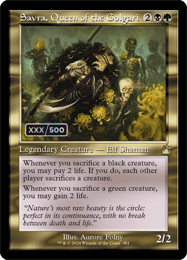 Savra, Queen of the Golgari (Retro) (Serialized) [Ravnica Remastered] | Webway Games
