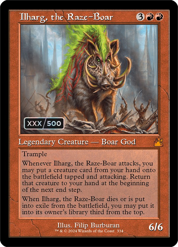 Ilharg, the Raze-Boar (Retro) (Serialized) [Ravnica Remastered] | Webway Games