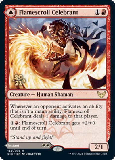 Flamescroll Celebrant // Revel in Silence [Strixhaven: School of Mages Prerelease Promos] | Webway Games