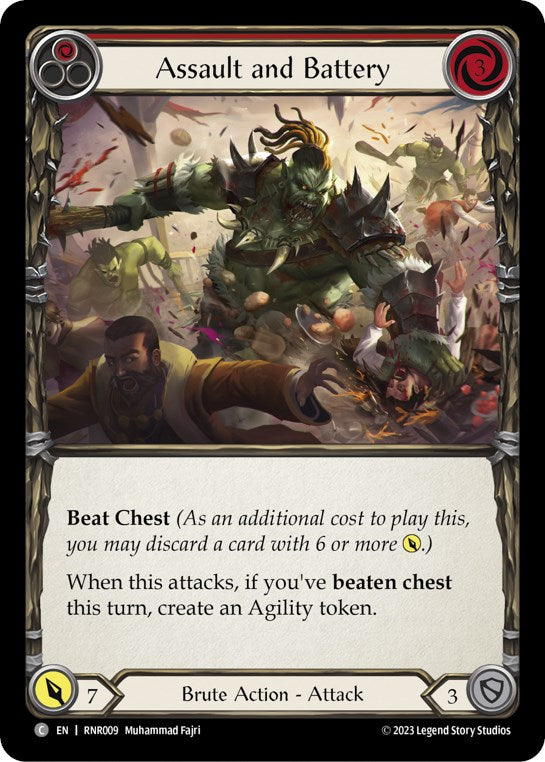 Assault and Battery (Red) [RNR009] (Rhinar Hero Deck) | Webway Games