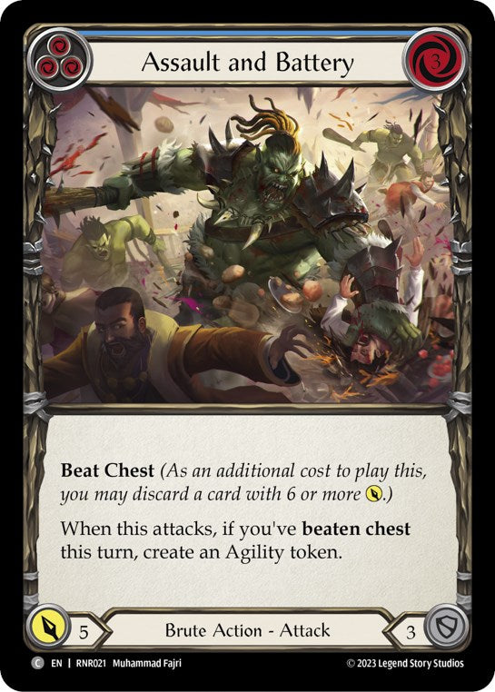 Assault and Battery (Blue) [RNR021] (Rhinar Hero Deck) | Webway Games